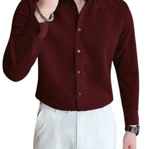 greciilooks men's formal button down shirt – slim fit shirt's for men | textured long sleeve polycotton| business & meeting ready (available in plus size and combo pack of 2